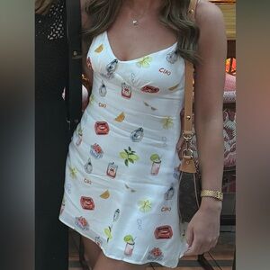 Princess Polly White Dress with Multicolor Italian Icons